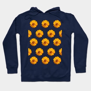 Golden Yellow Flower Pattern Hoodie